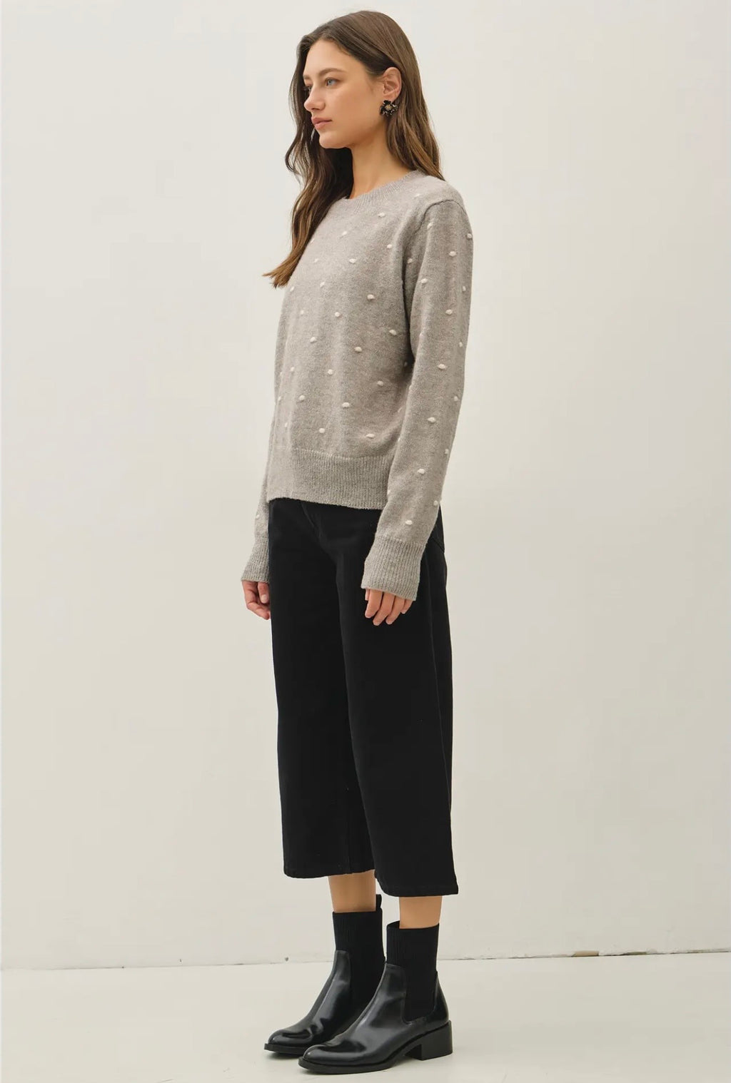 Cozy Dotted Knit Crewneck