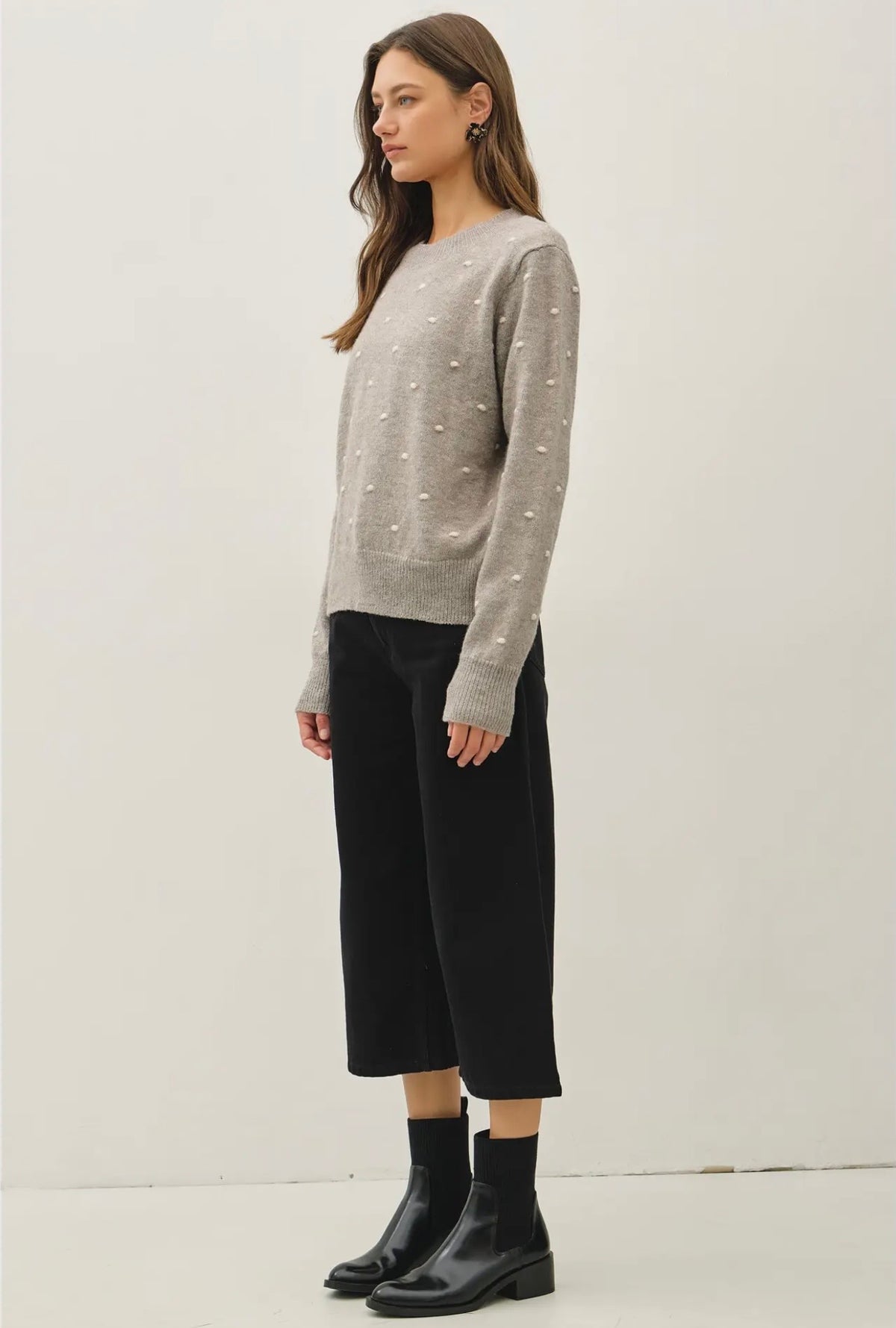 Cozy Dotted Knit Crewneck