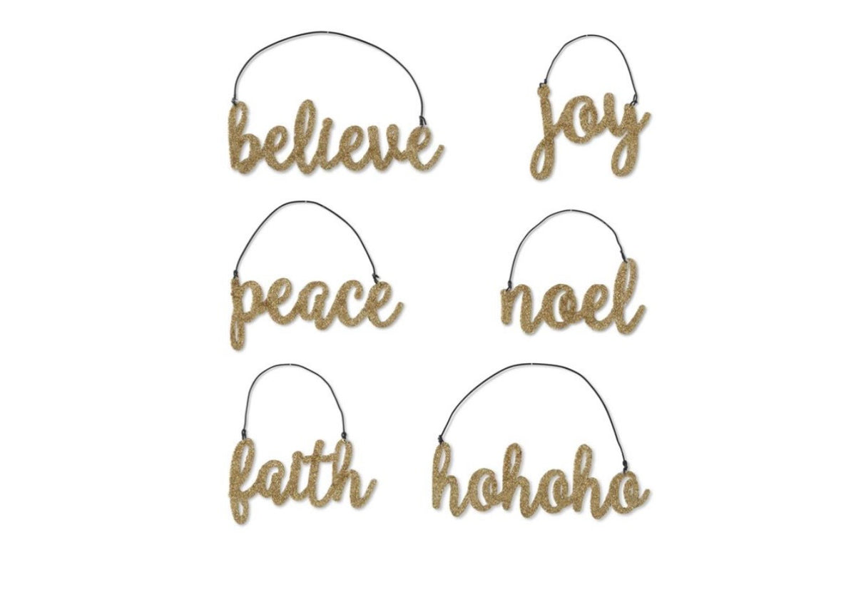 Glittered Holiday Message Ornaments