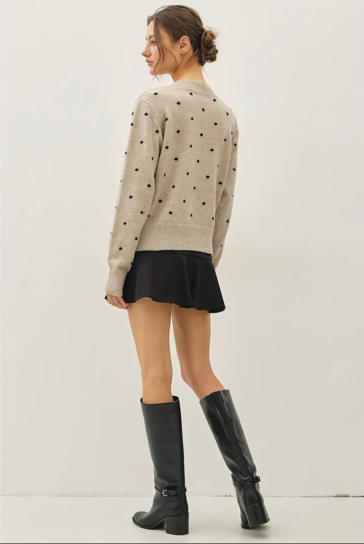 Cozy Dotted Knit Crewneck