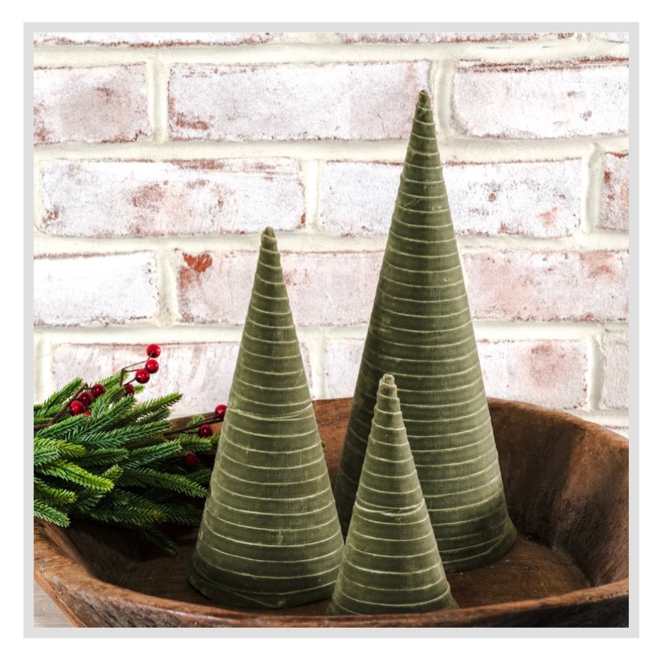 Sage Velvet Cone Trees