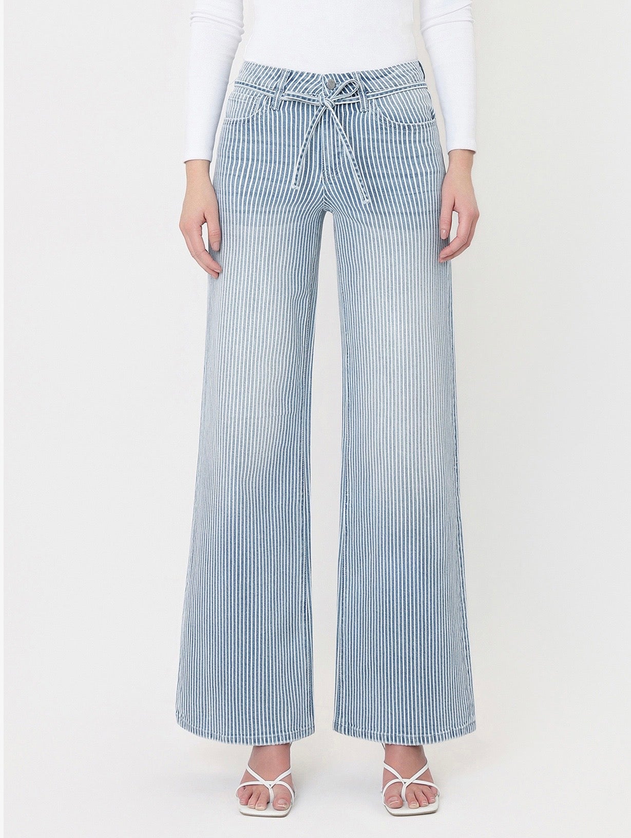 Vervet Stripe Drawstring Waistband Jeans