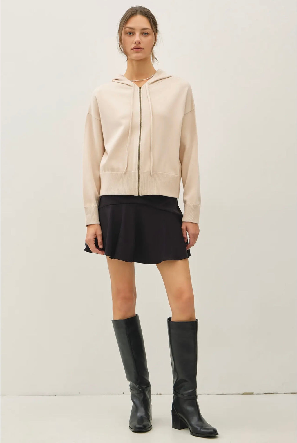 Ultra Comfy Ribbed Knit Hoodie Jacket