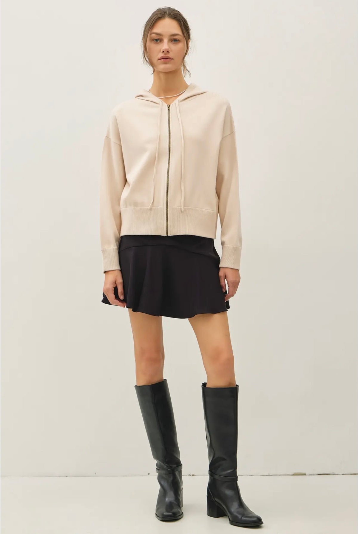 Ultra Comfy Ribbed Knit Hoodie Jacket