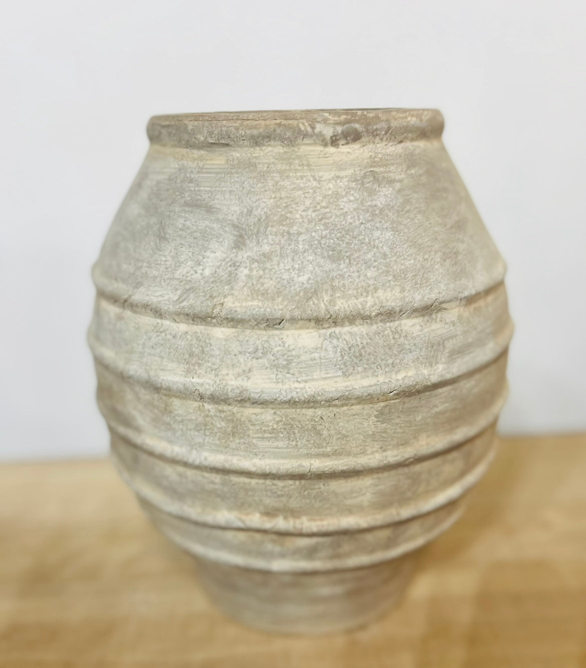 12" ANTIQUE TAUPE ARTISAN VASE
