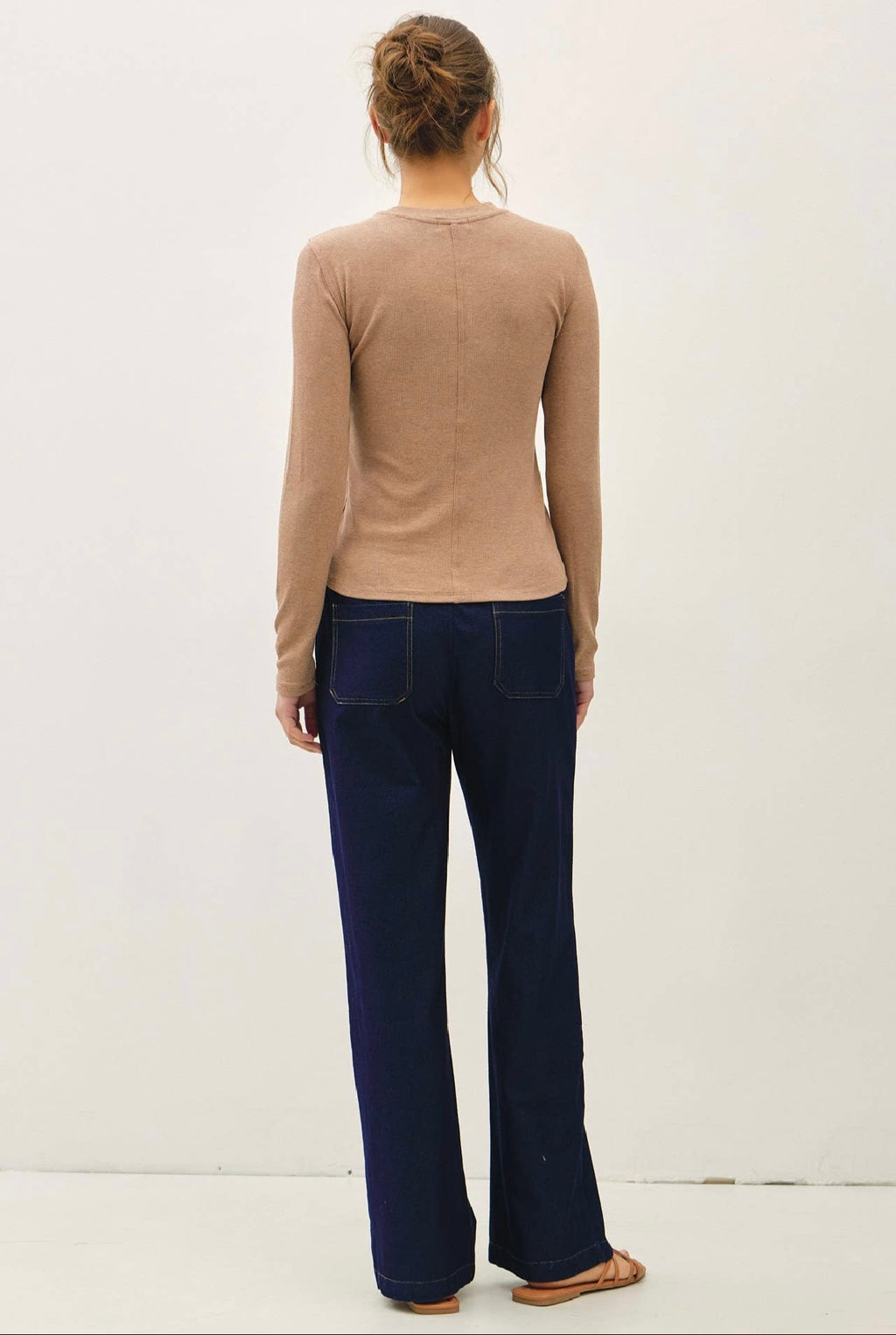 Classic Ribbed Crewneck Long Sleeve Tee