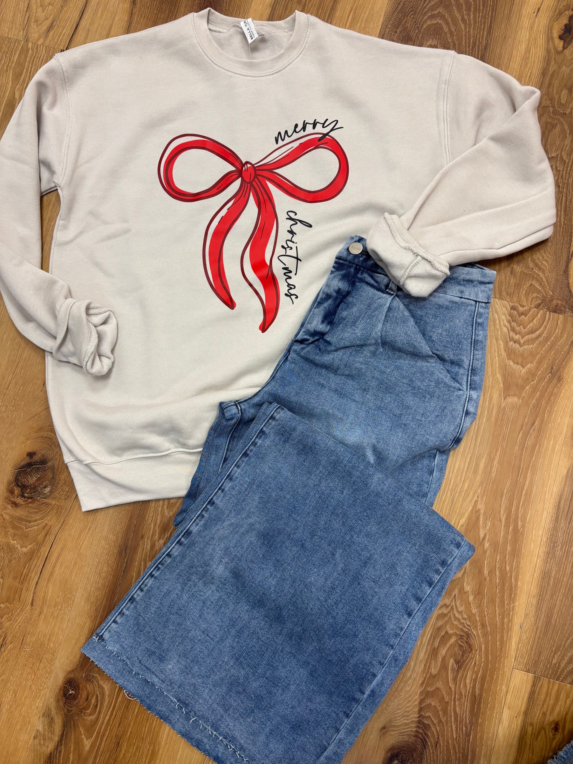 Merry Christmas Bow Sweatshirt