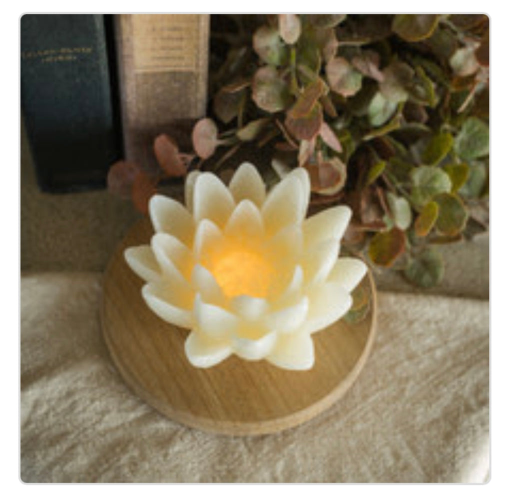 Cream LED Candle flower