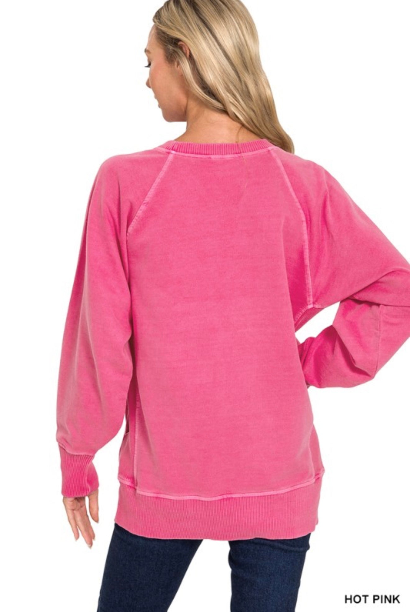 Pigment Dyed French Terry Pullover with Pockets