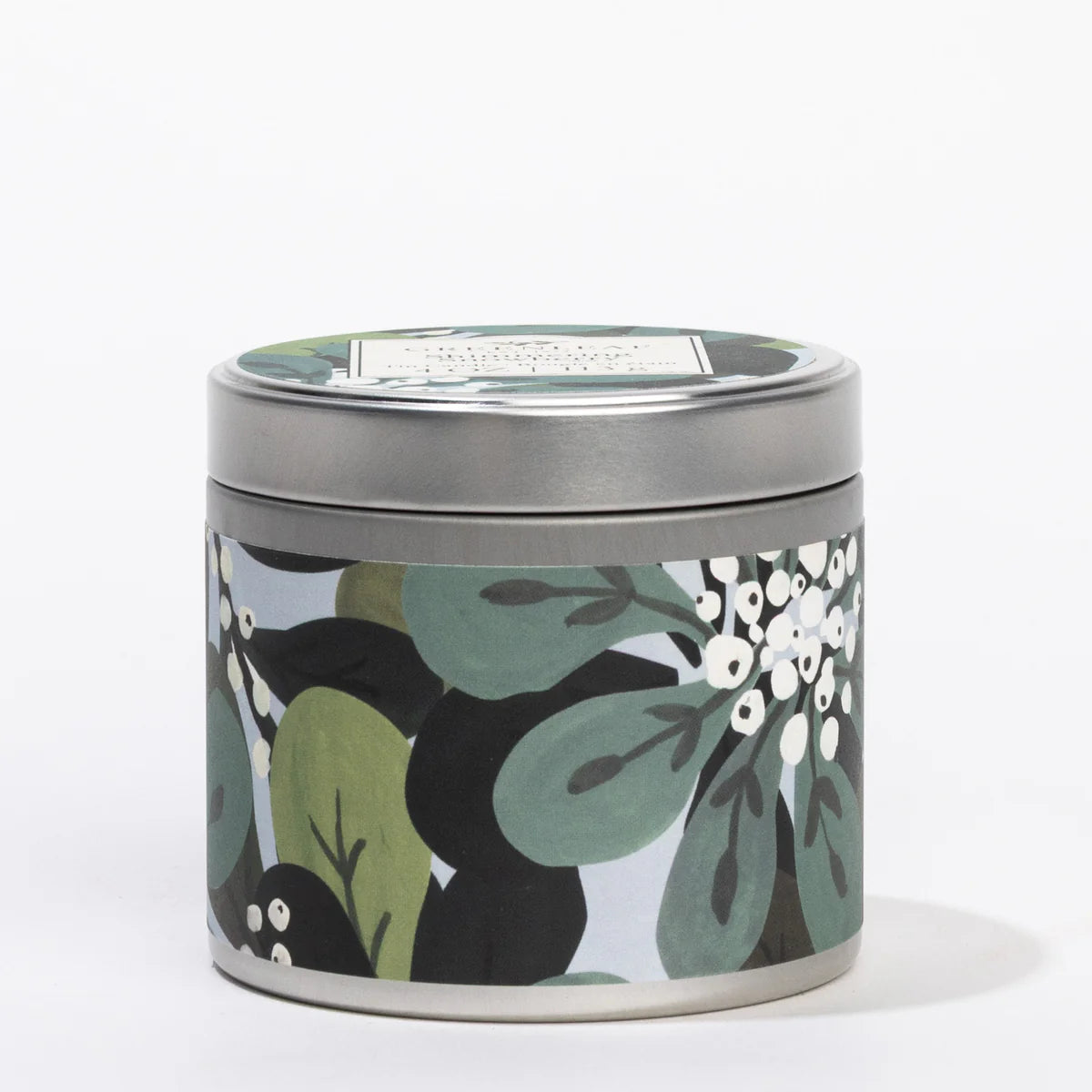 Greenleaf Shimmering Snowberry Tin Candle