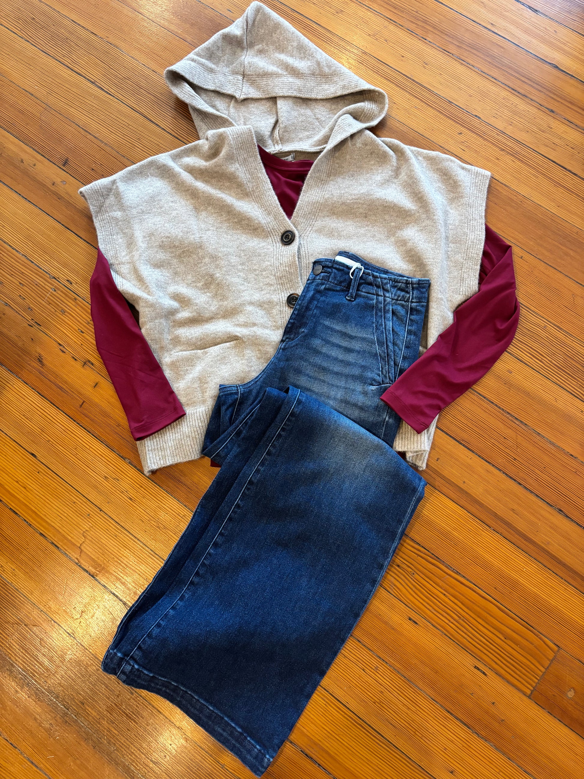 Hooded Cardigan Sweater Vest