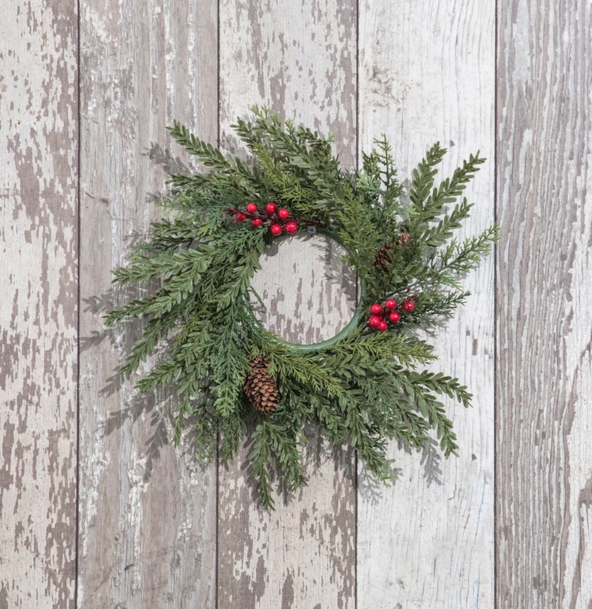 14" HEMLOCK & CEDAR CANDLE RING