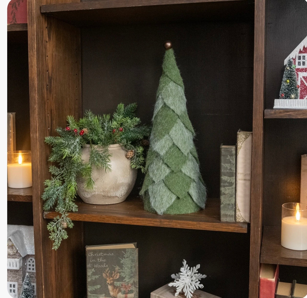 FURRY GREEN FELT TREES