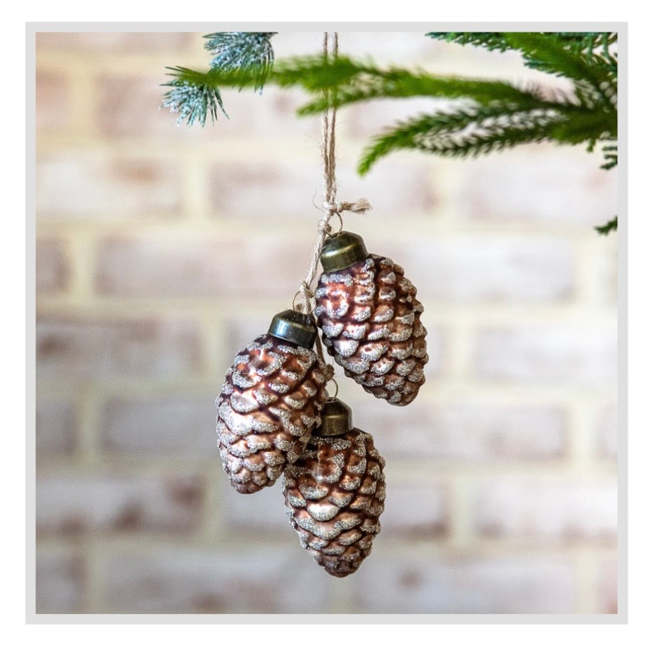 Triple Pinecone Ornament