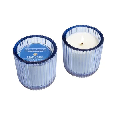 Lake Side 1 wick Candle in Colored Glass 8 oz