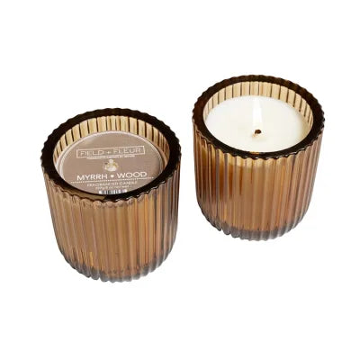 Myrrh Wood 1 wick Candle in Colored Glass 8 oz