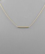 16" Thin Tube Bar Necklace