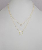 16" CZ circle layered necklace