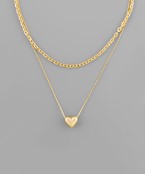 16" Heart pendant dual necklace