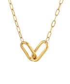 16" Linked oval pendant necklace