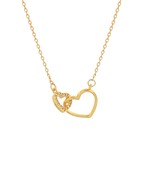 16" 2 heart pendant necklace
