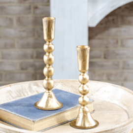 GOLD BALL CANDLESTICK HOLDERS -Small