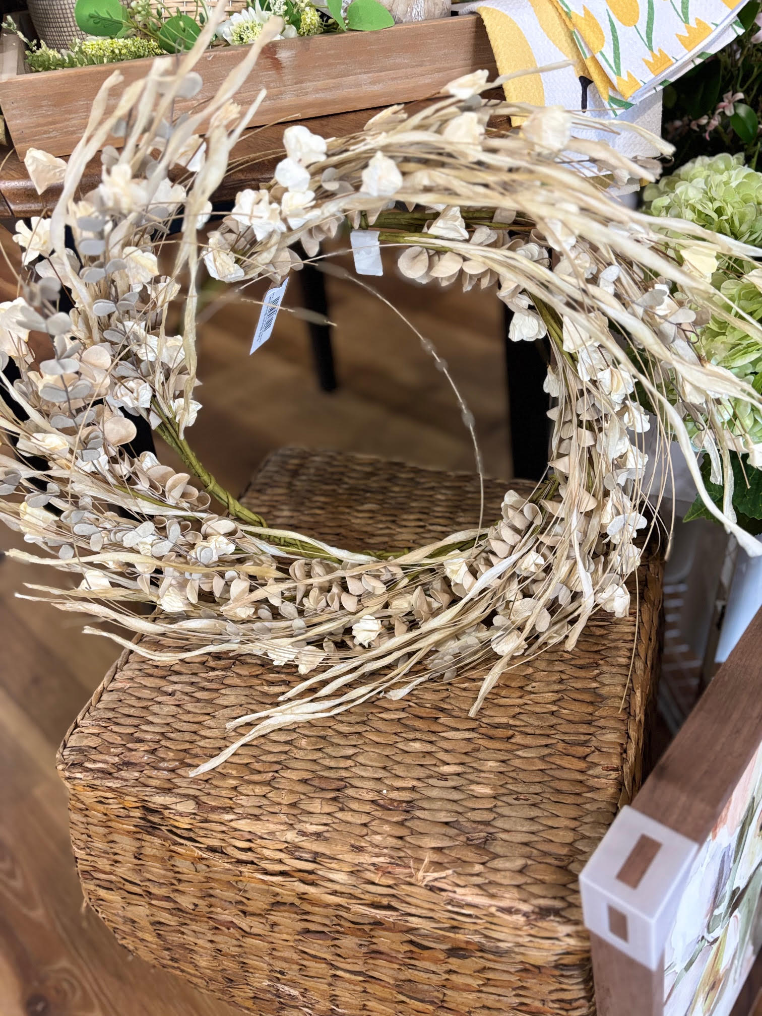 24" Paper Flower/grass wreath