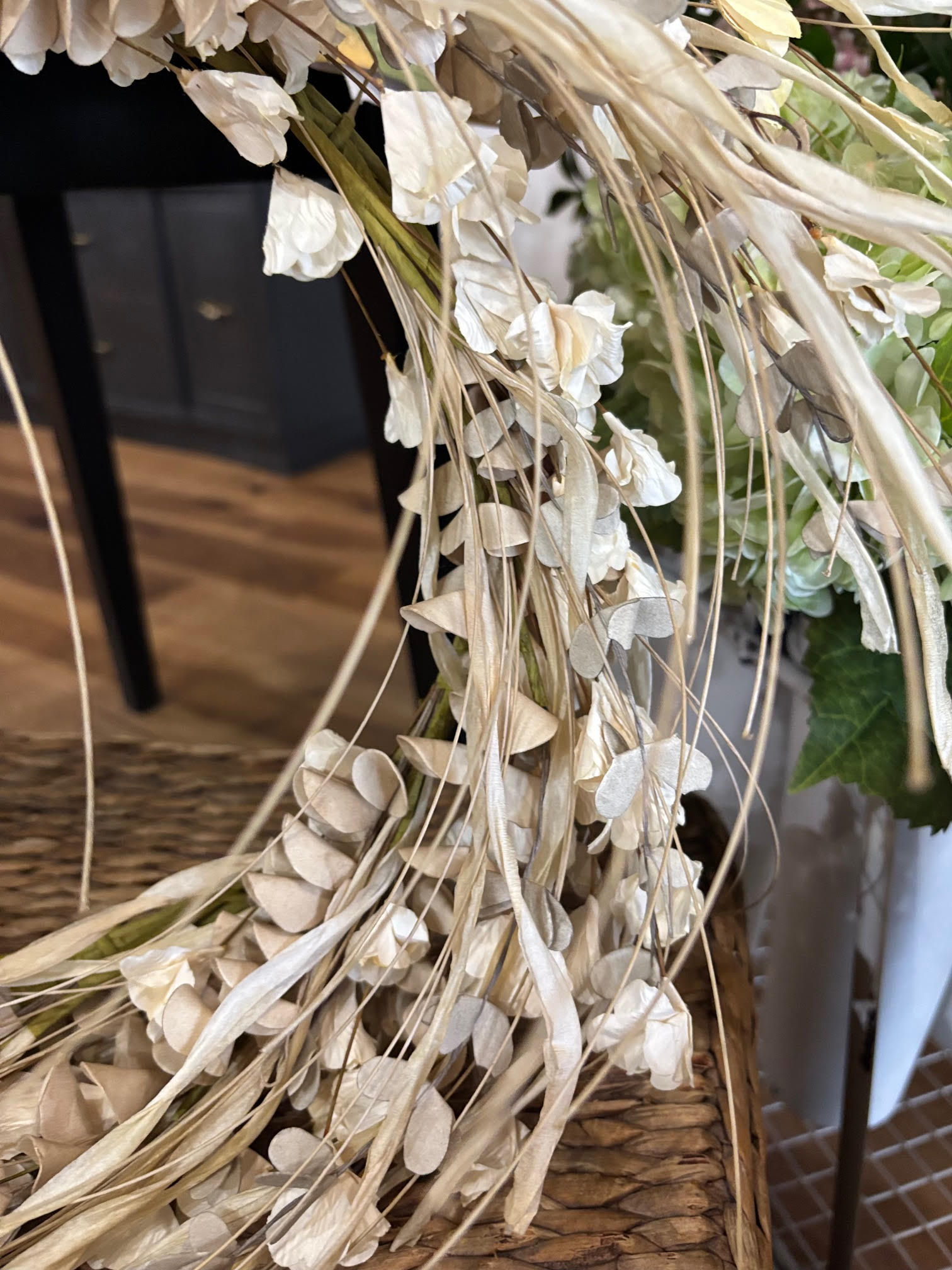 24" Paper Flower/grass wreath