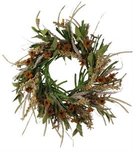 26" flower/leaf/grass wreath