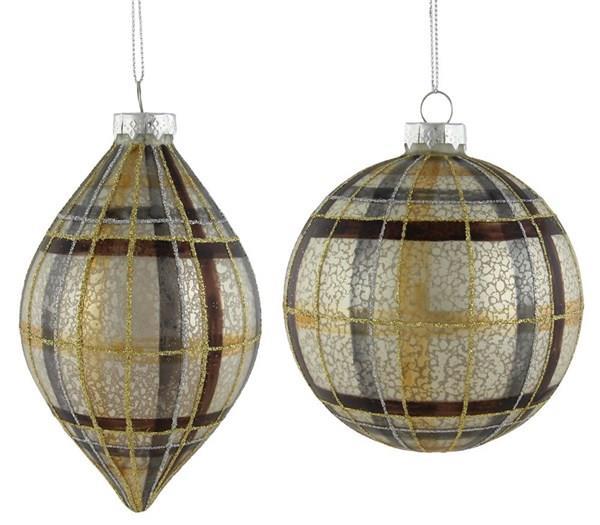 4" glass ball/finnial ornament