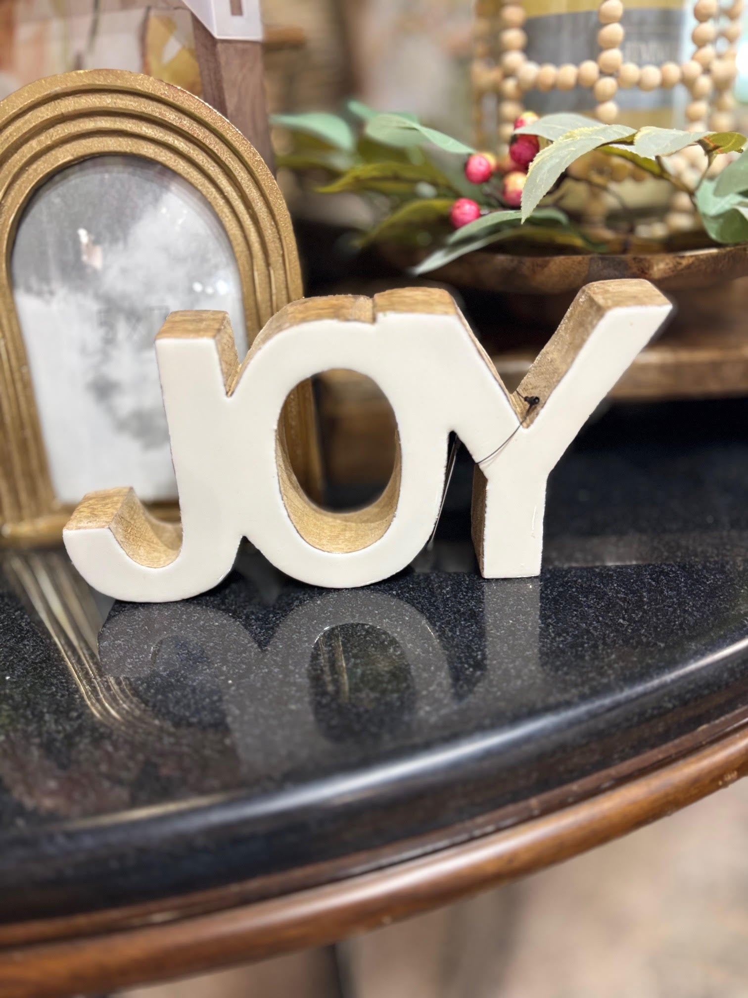 Wood "Joy" Sign