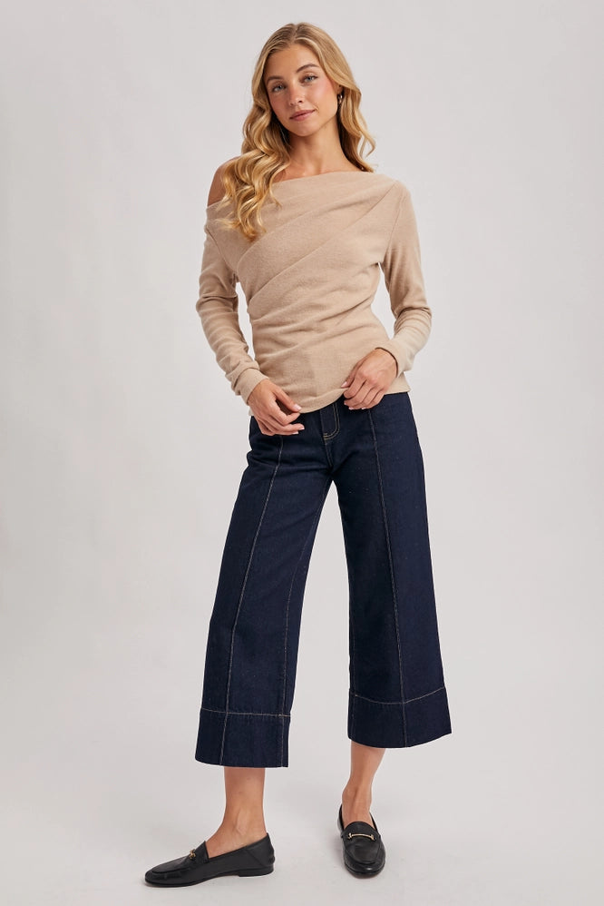 One off shoulder knit top