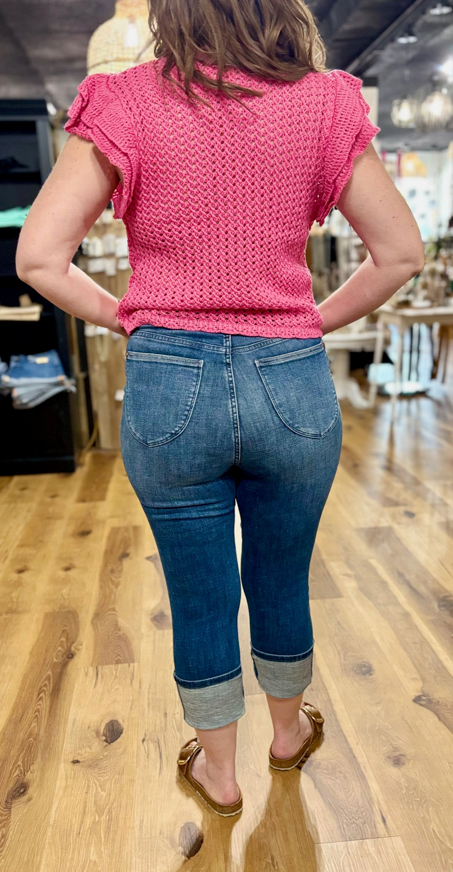 Judy Blue High-rise Tummy Control Cuff Capri
