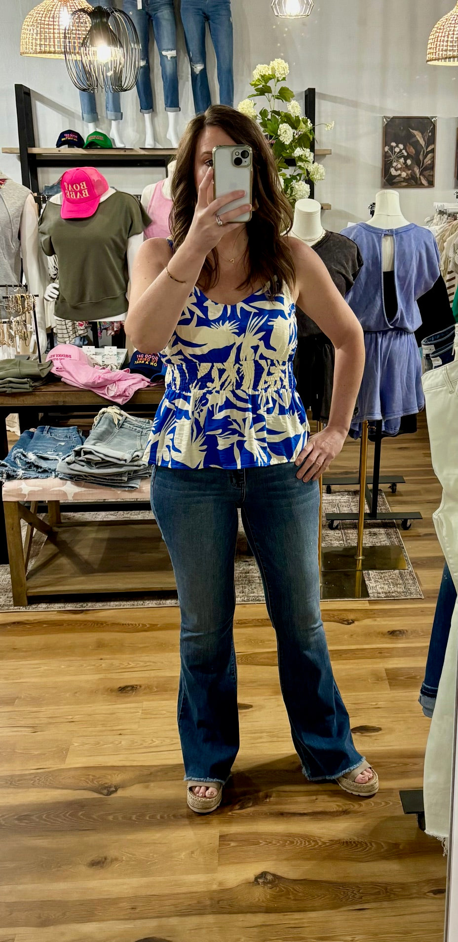 Judy Blue Mid-Rise Vintage Wash Flare Fray Hem Jean