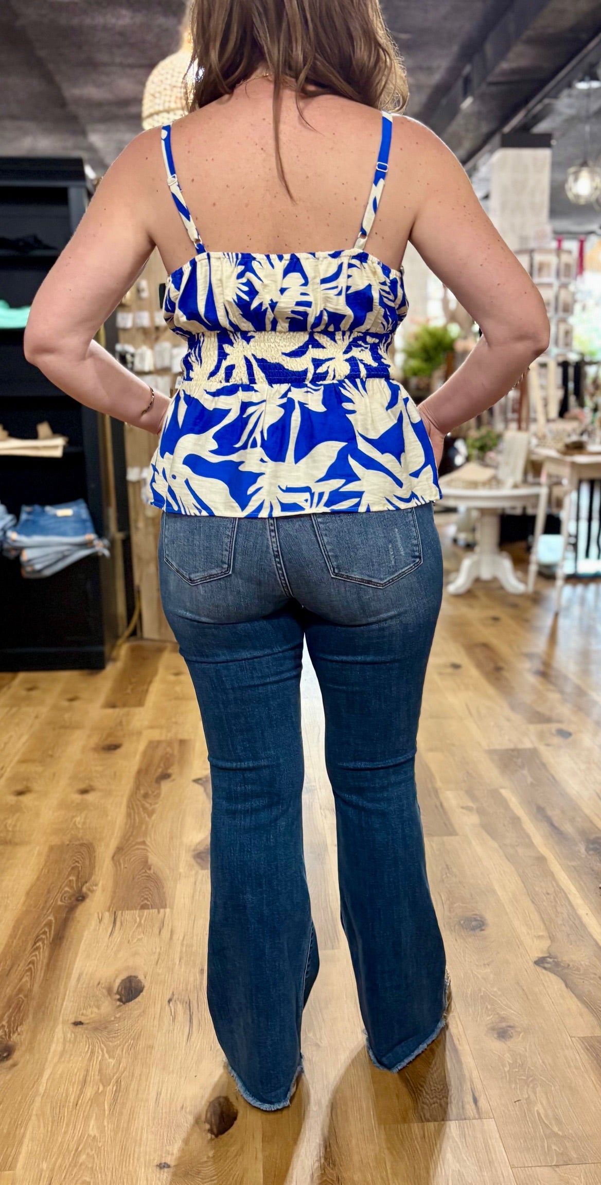 Judy Blue Mid-Rise Vintage Wash Flare Fray Hem Jean