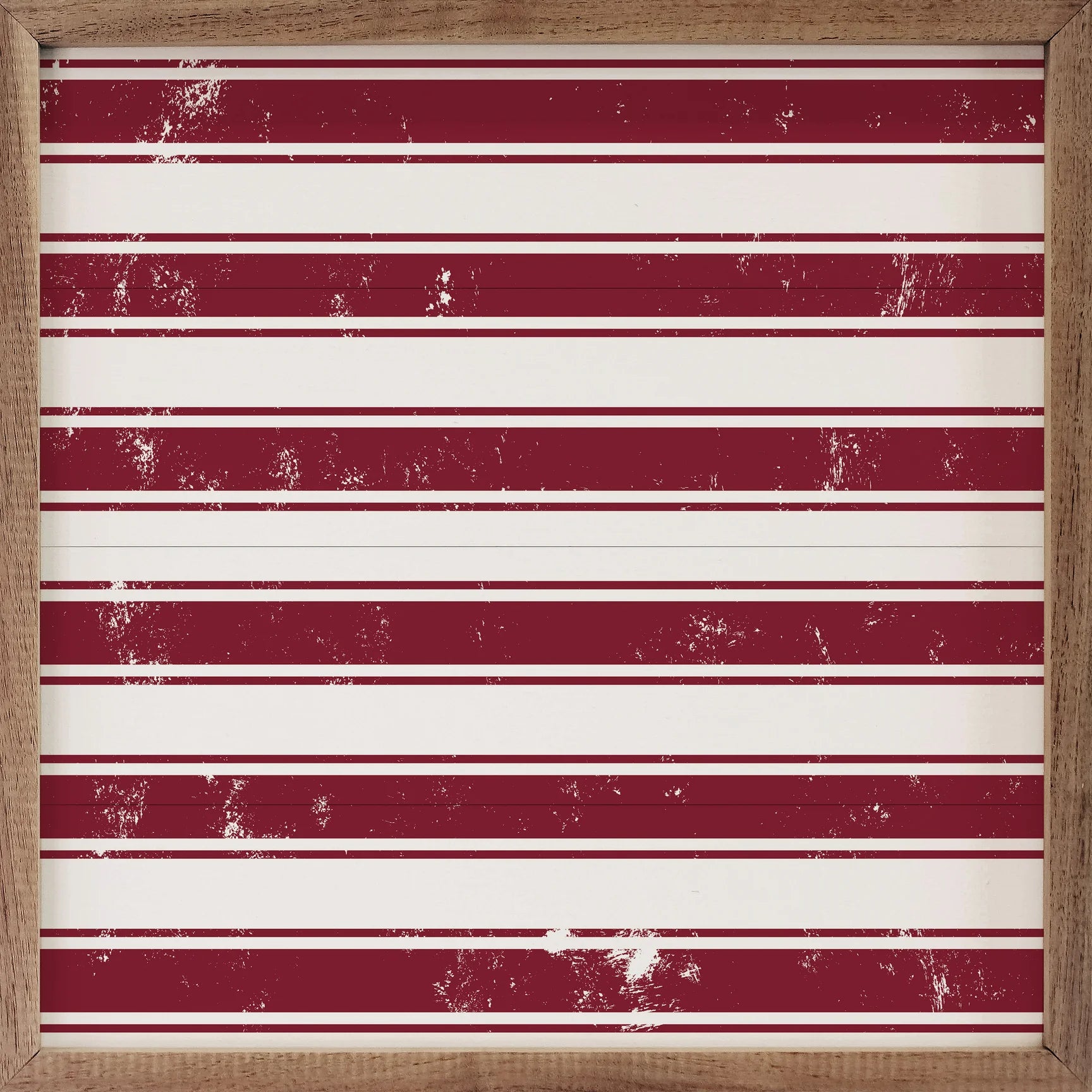 Red and White Stripes Wooden Sign 12x12
