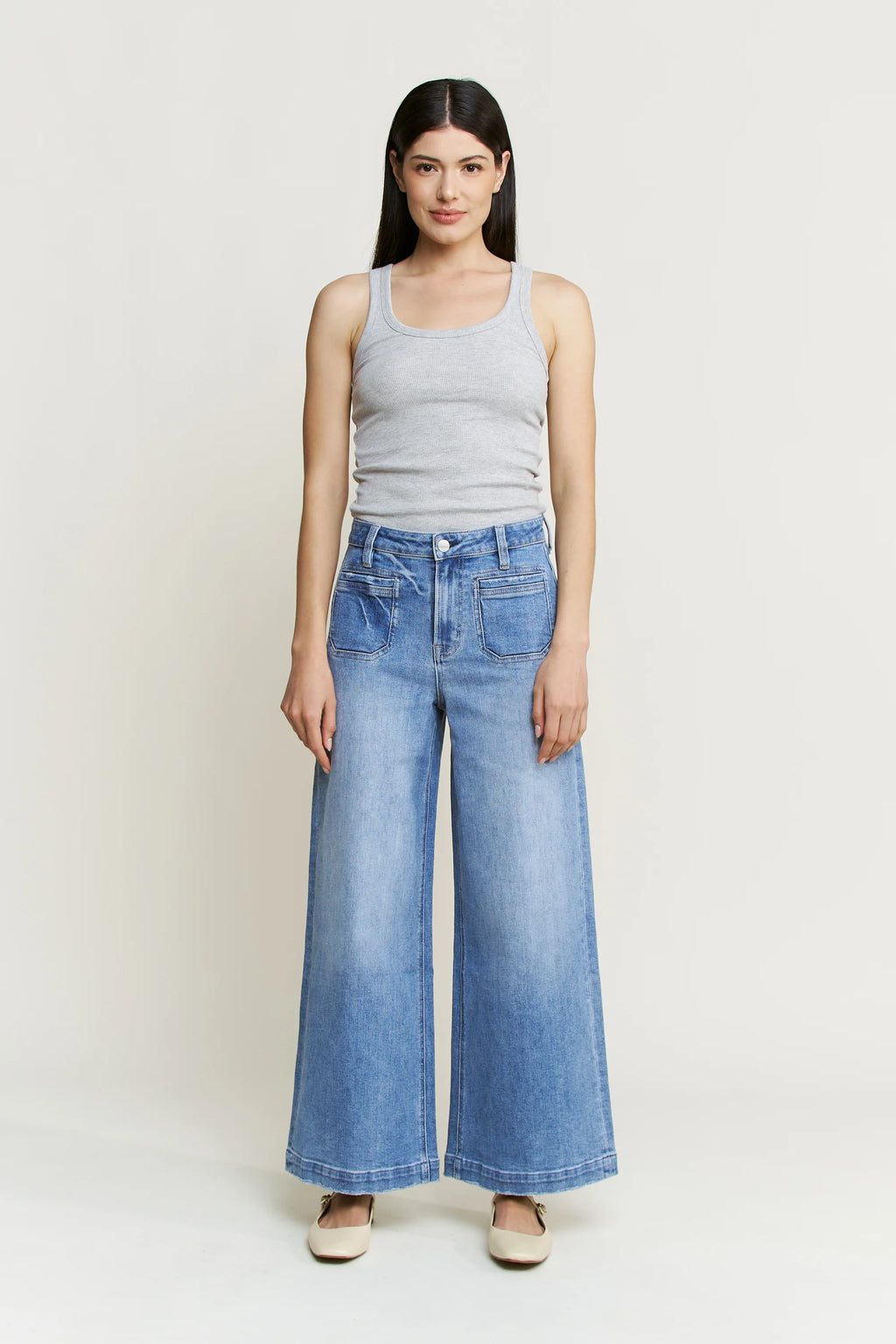 Mica High Rise Ankle Wide Leg Jeans