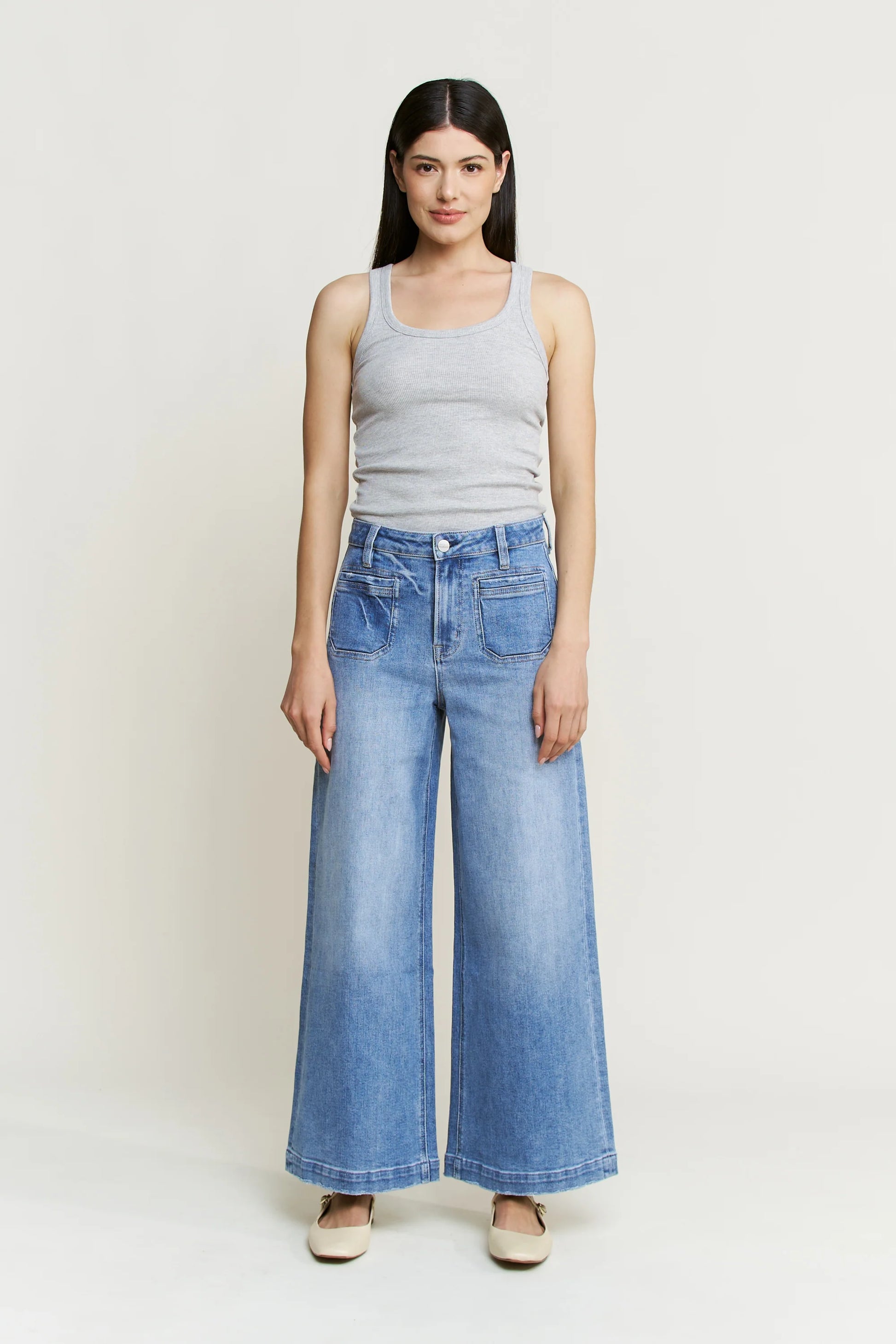 Mica High Rise Ankle Wide Leg Jeans