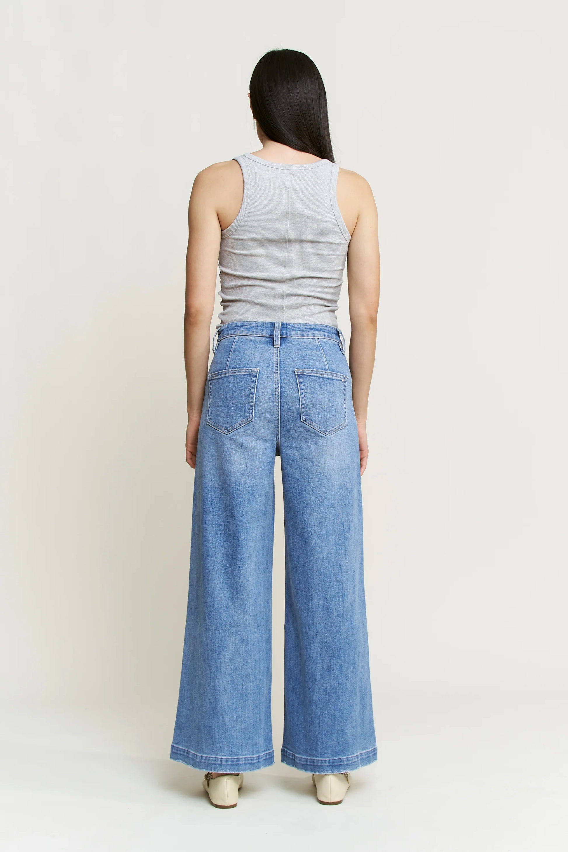 Mica High Rise Ankle Wide Leg Jeans