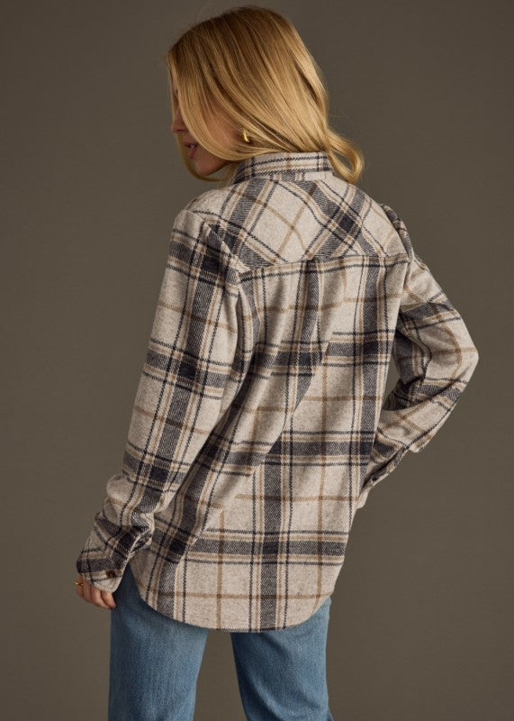 Plaid button up flannel shirt
