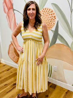 Smocked modice midi dress