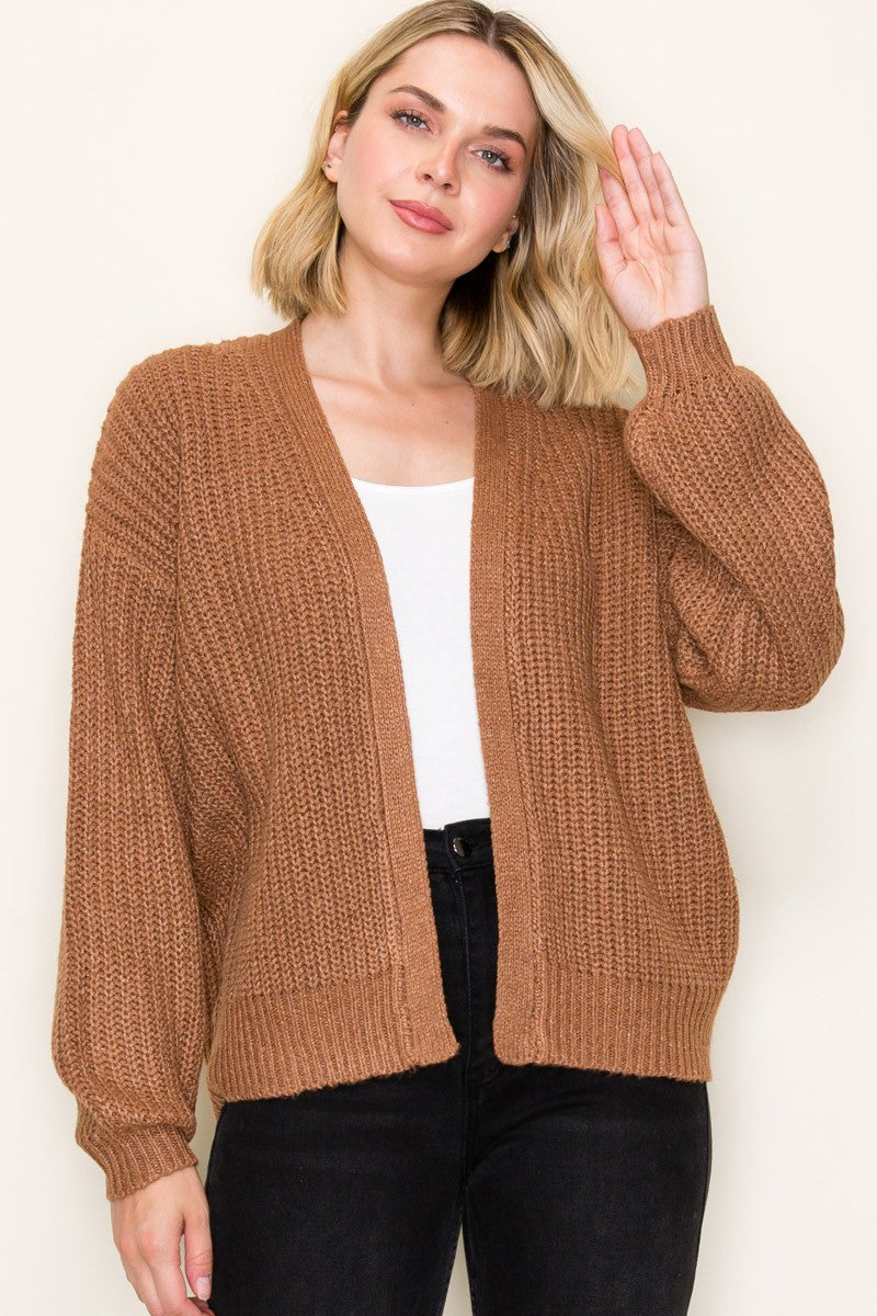 Solid Chunky Sweater Cardigan