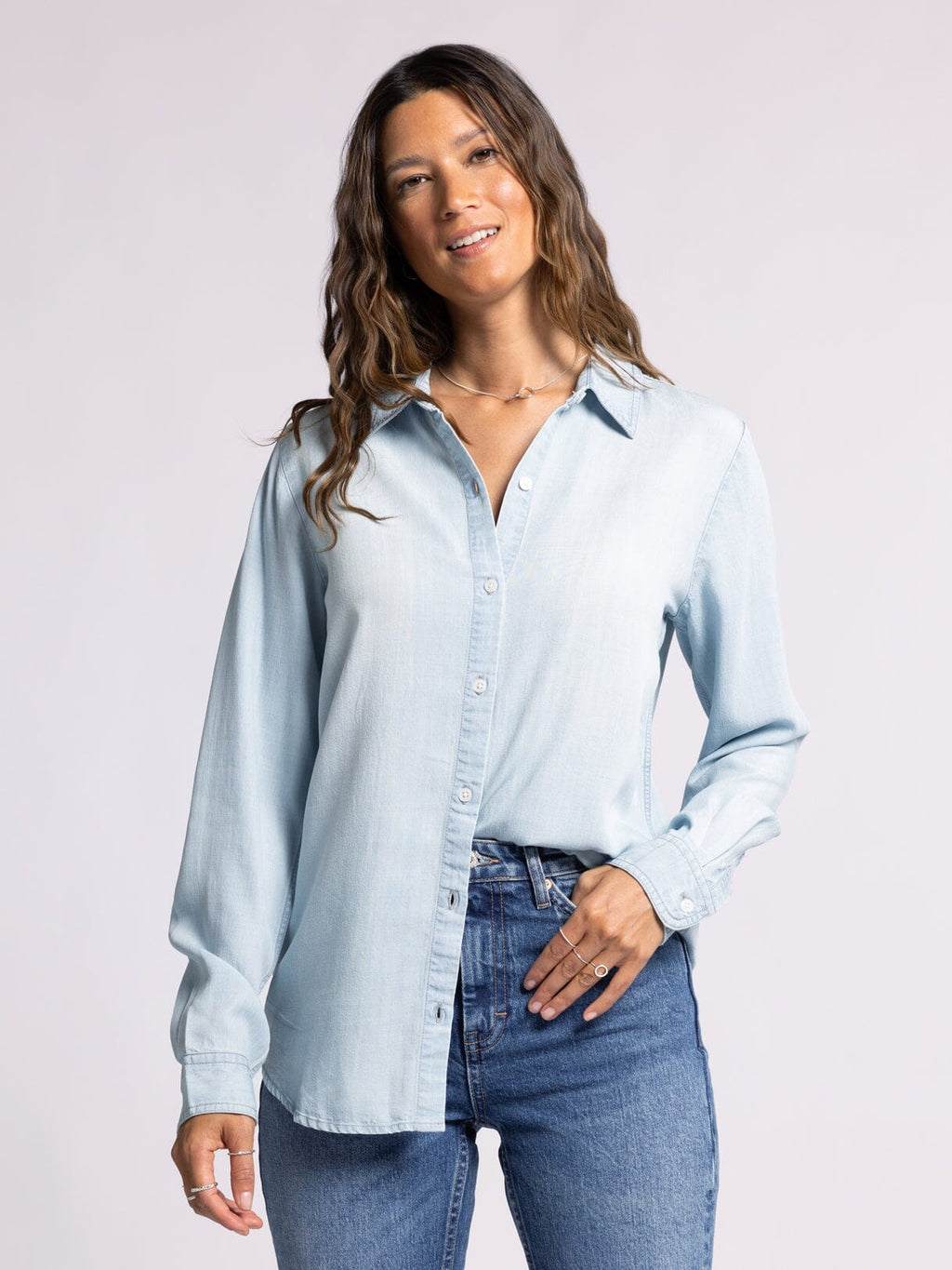 Grace chambray button down shirt