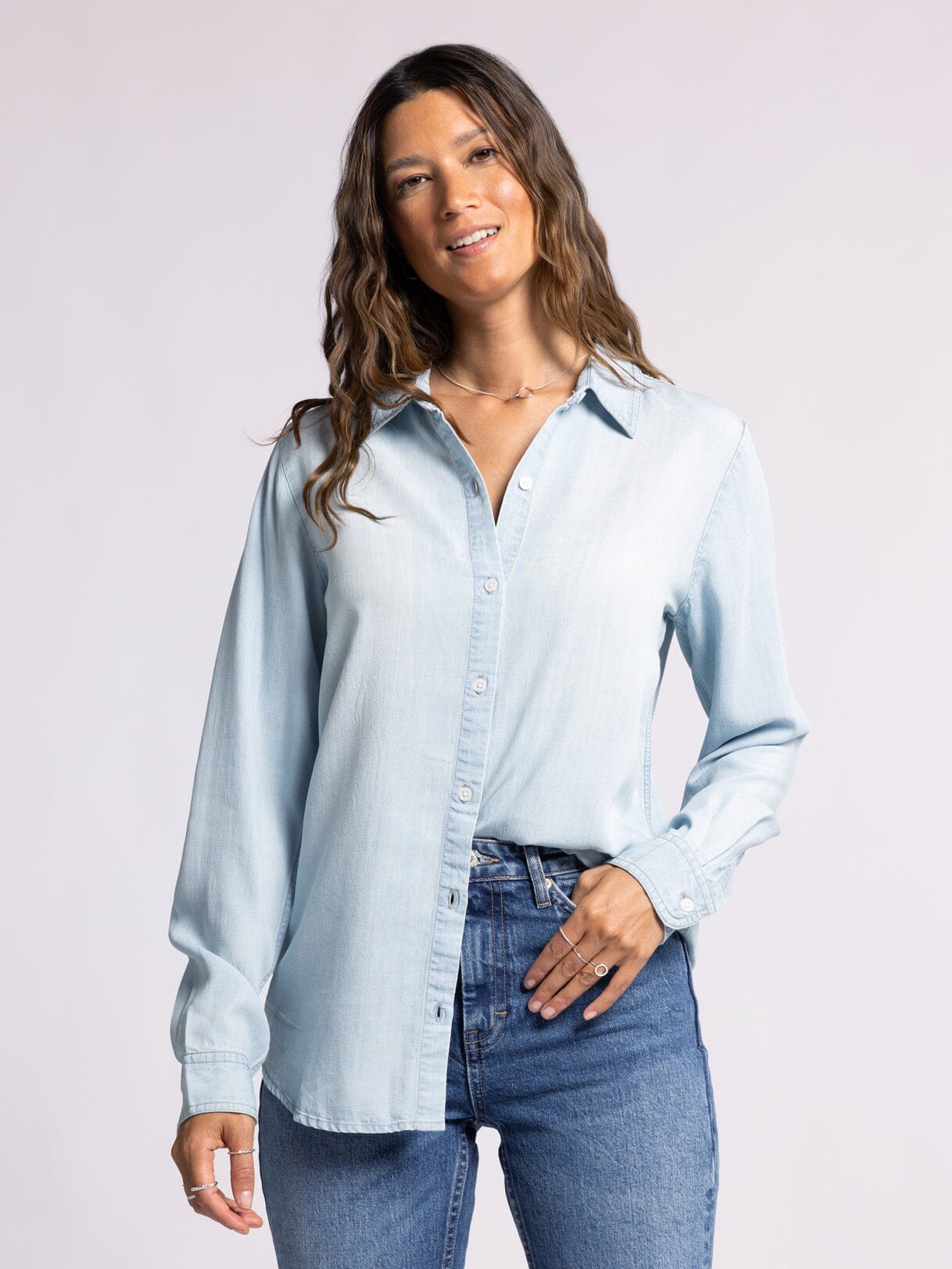 Grace chambray button down shirt