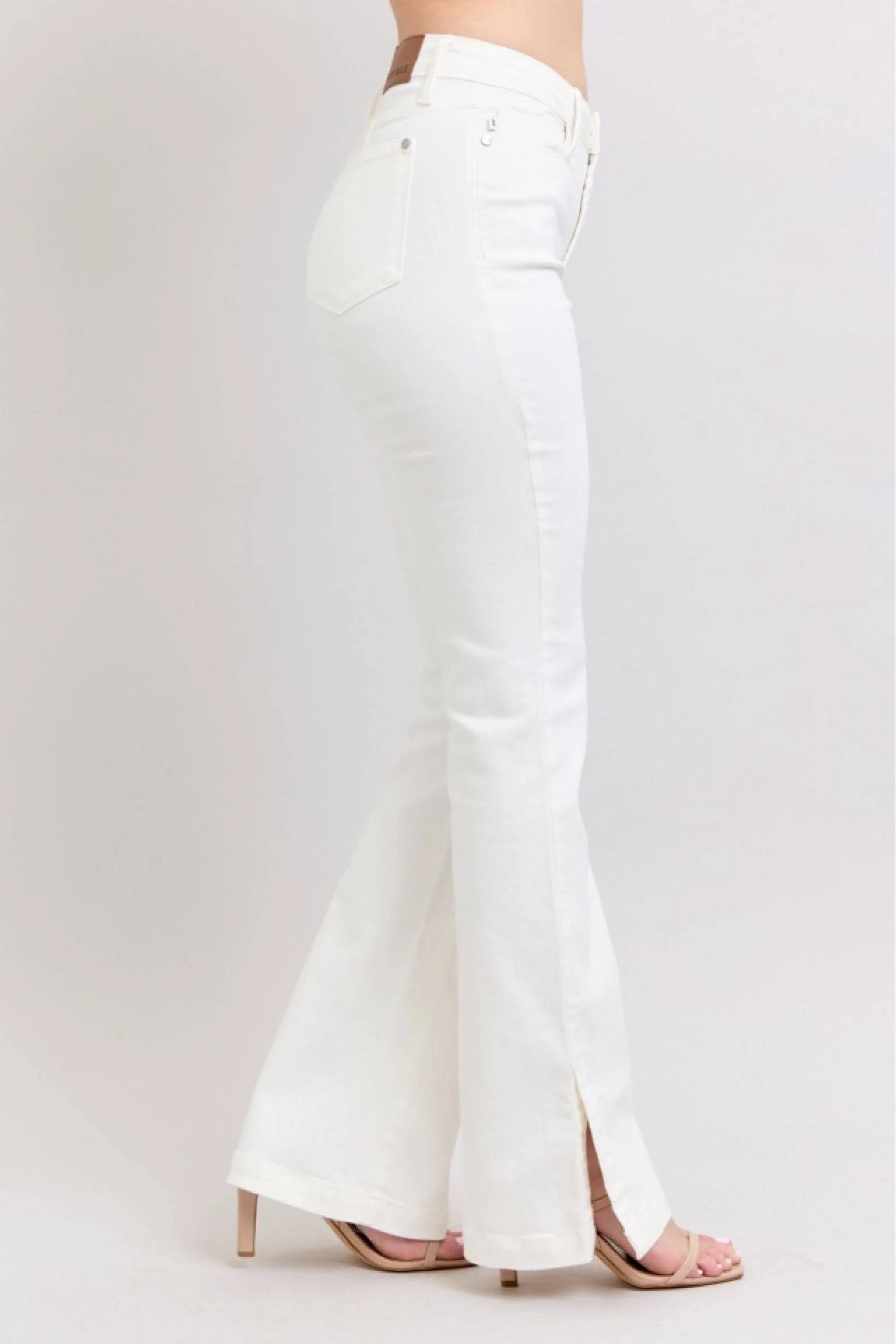 Judy Blue High-Rise Side Slim boot white