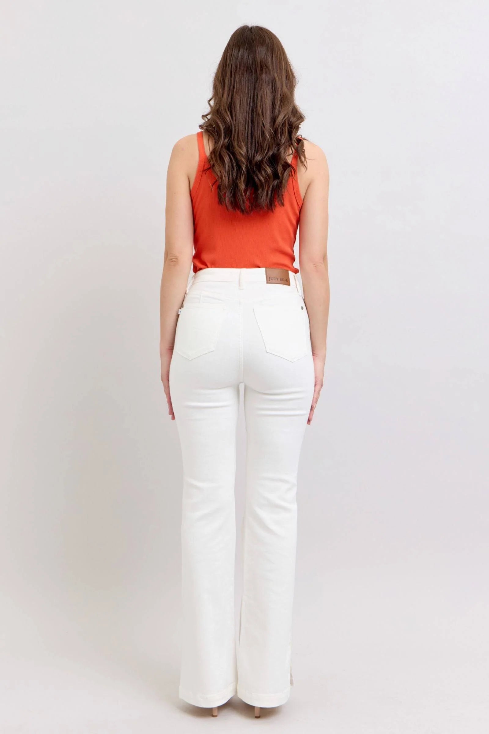 Judy Blue High-Rise Side Slim boot white