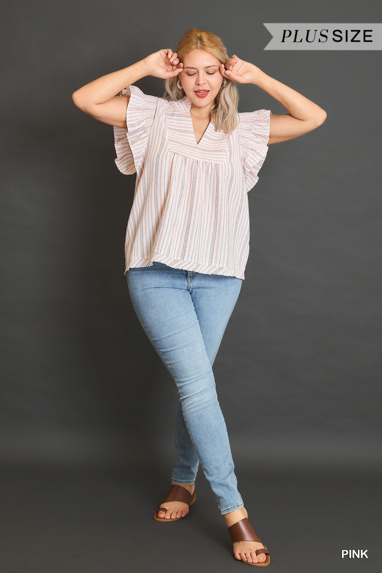 Curvy Striped Babydoll Top