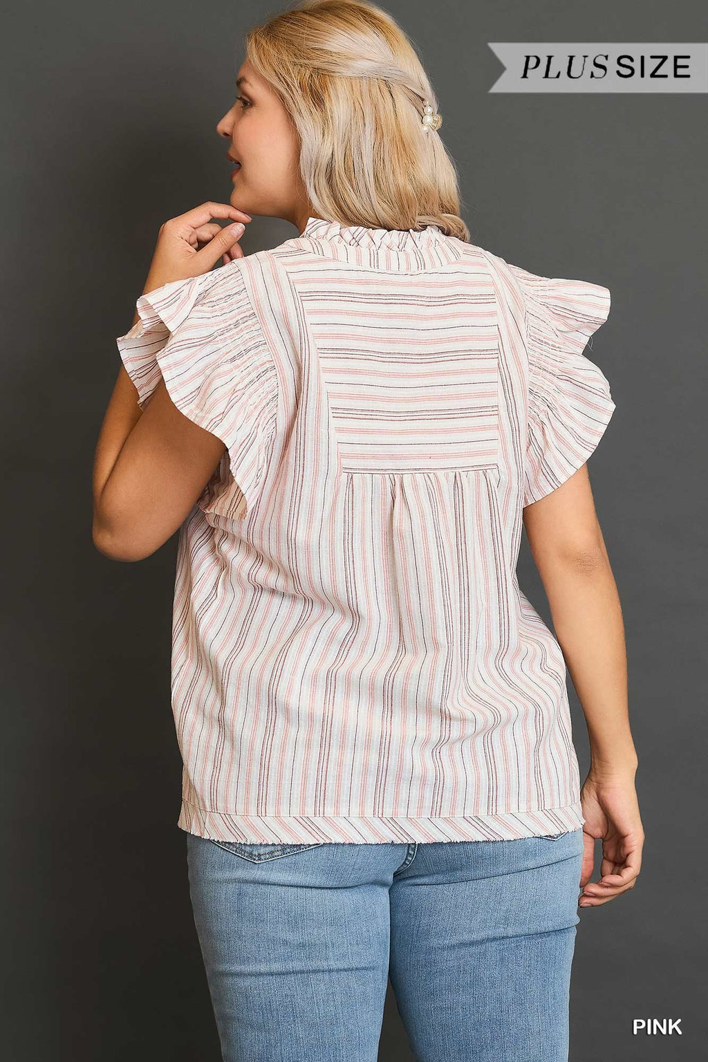 Curvy Striped Babydoll Top