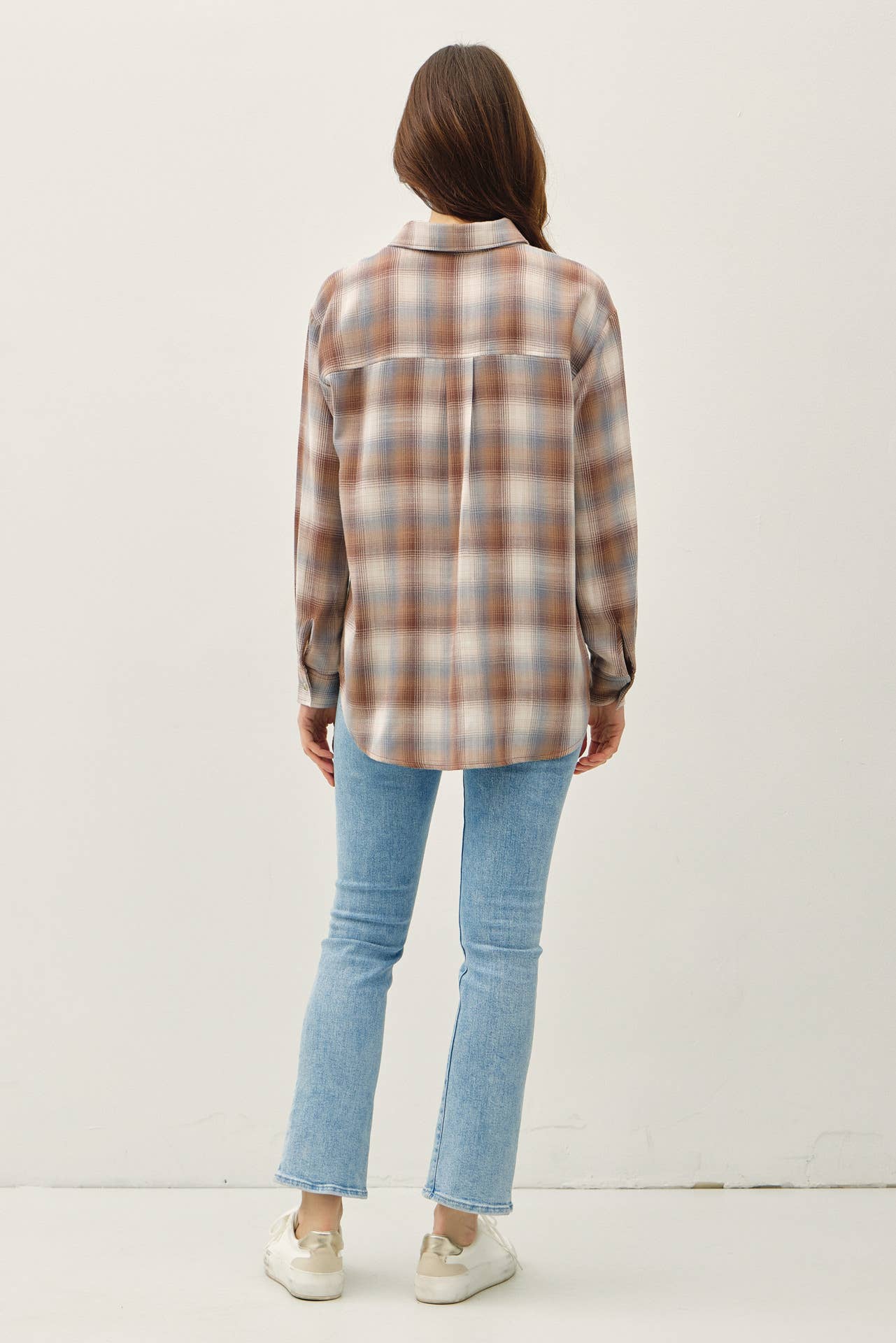 Mocha Plaid Button Down Shirt