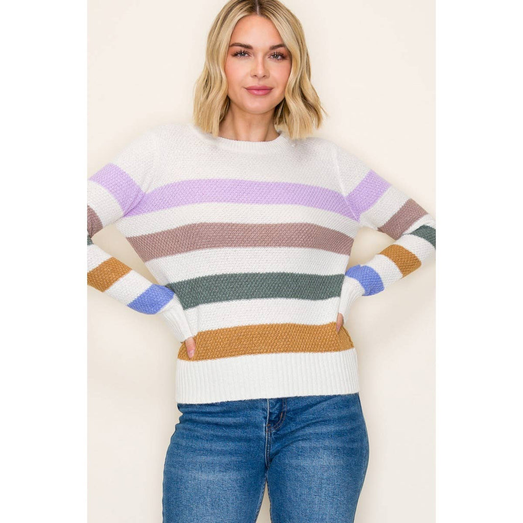 MULTI BOLD STRIPED SWEATER